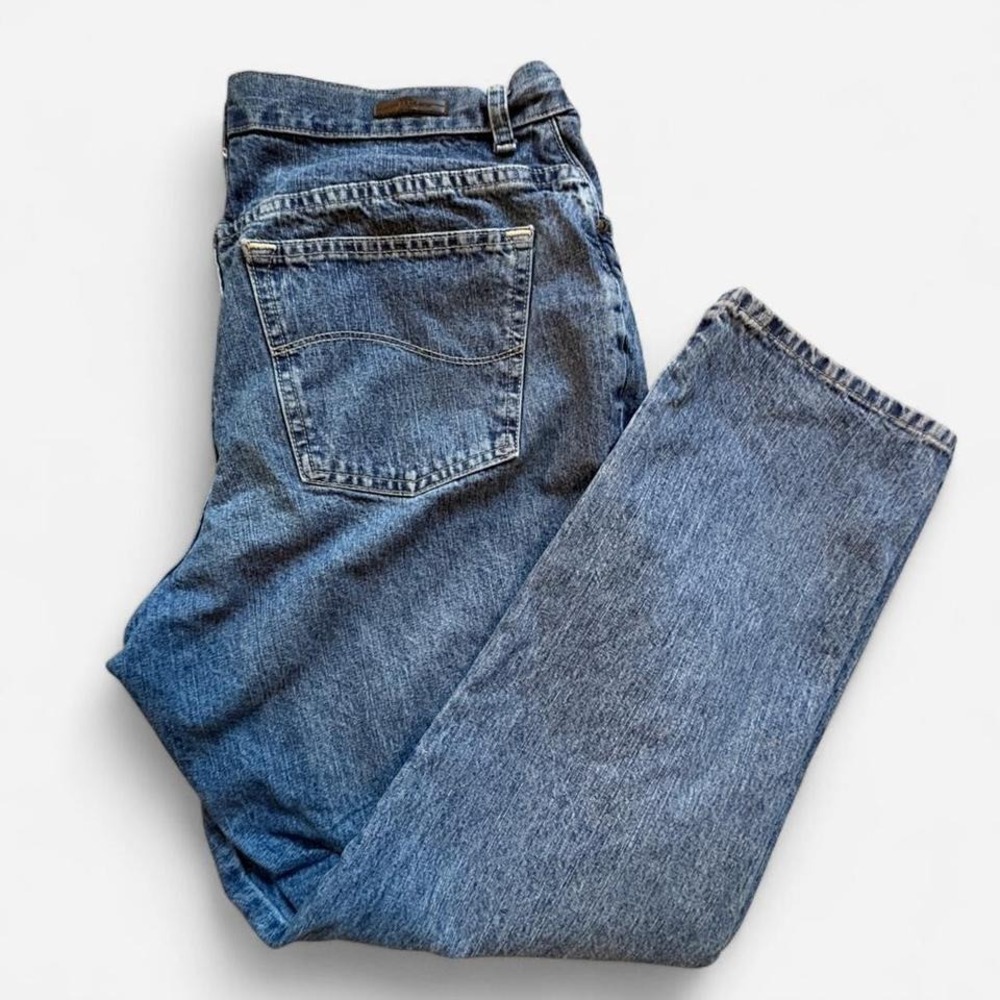 Lee Jeans Straight Leg Women's 16W L XL See Measurements Denim 100% Cotton Blue
